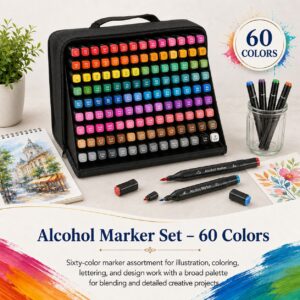 Alcohol Marker Set – 60 Colors