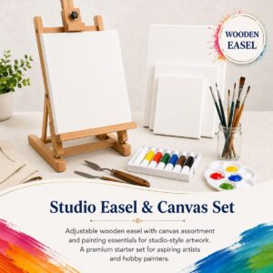 Studio Easel & Canvas Set